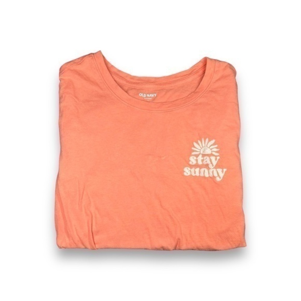 Old Navy Everywear Stay Sunny Pink Graphic Tshirt Size Large - "Mandy"